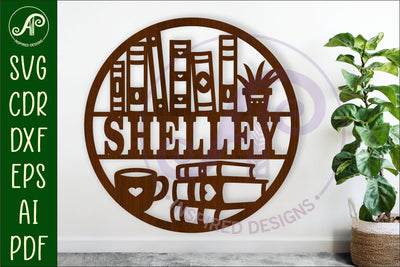 Book lovers name wall art sign, SVG personalized sign SVG APInspireddesigns 
