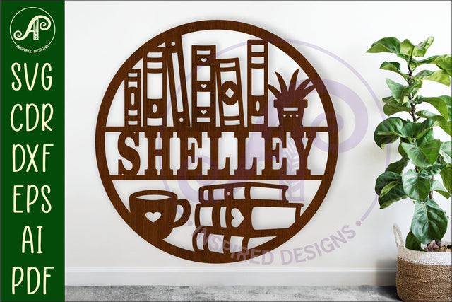 Book lovers name wall art sign, SVG personalized sign SVG APInspireddesigns 