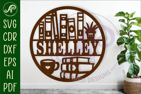 Book lovers name wall art sign, SVG personalized sign SVG APInspireddesigns 