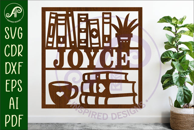 Book lovers square named wall sign or card topper svg SVG APInspireddesigns 