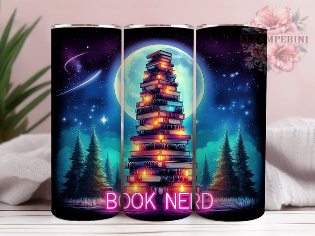 Book Nerd 20oz Tumbler Wrap PNG, Book Lover Tumbler Png, Straight & Tapered Tumbler Wrap, Instant Digital Download Sublimation Li Zamperini 