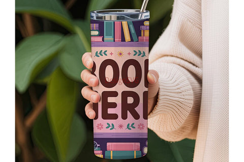 Book Nerd 20oz Tumbler Wrap Sublimation DesignSVG 