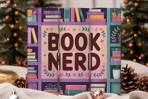 Book Nerd 20oz Tumbler Wrap Sublimation DesignSVG 