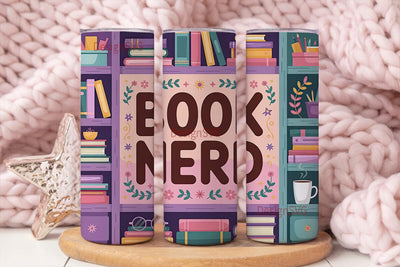 Book Nerd 20oz Tumbler Wrap Sublimation DesignSVG 