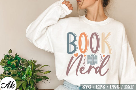 Book Nerd Retro Design SVG akazaddesign 