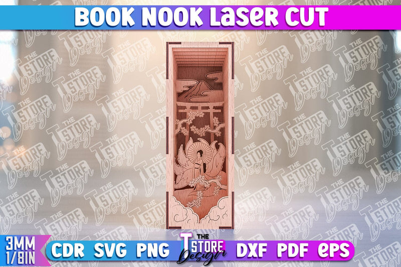 Book Nook Laser Cut Design | Book Lover | CNC File SVG The T Store Design 