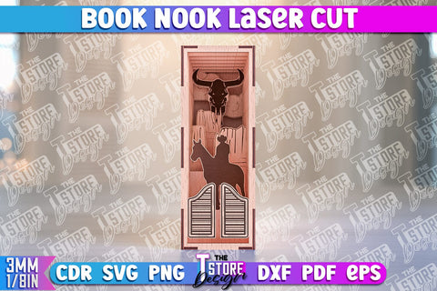 Book Nook Laser Cut Design | Book Lover | CNC File SVG The T Store Design 
