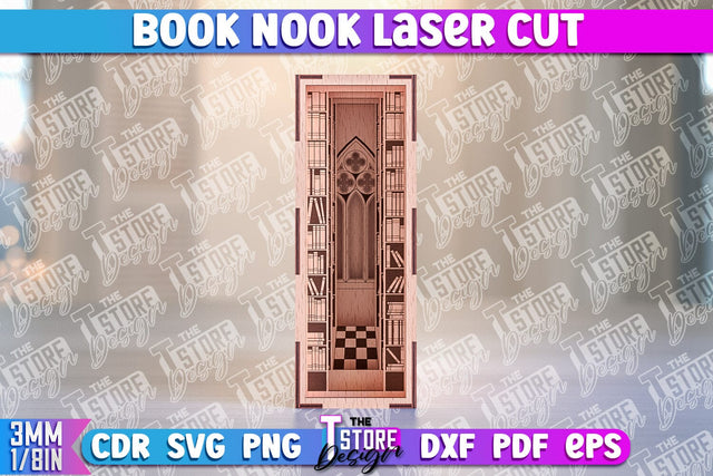 Book Nook Laser Cut Design | Book Lover | CNC File SVG The T Store Design 
