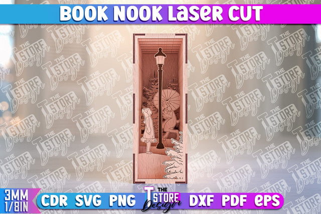 Book Nook Laser Cut Design | Book Lover | CNC File SVG The T Store Design 
