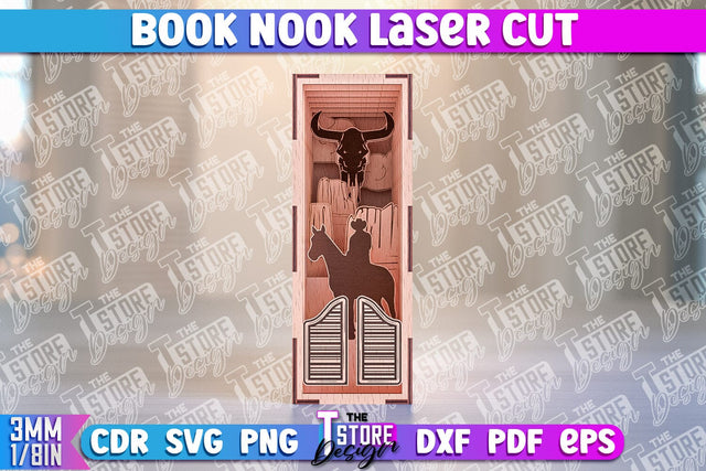 Book Nook Laser Cut Design | Book Lover | CNC File SVG The T Store Design 