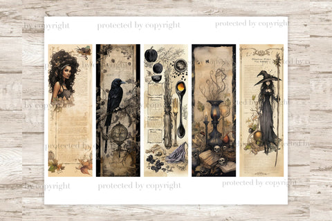 Book Of Spells Bookmarks | Witch Printable Paper SVG GlamArtZhanna 