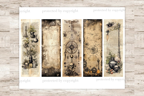 Book Of Spells Bookmarks | Witch Printable Paper SVG GlamArtZhanna 