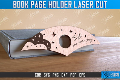 Book Page Holder Laser Cut | Accessories for Book | Book Lovers | CNC File SVG Fly Design 