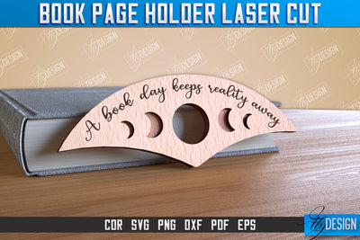 Book Page Holder Laser Cut | Accessories for Book | Book Lovers | CNC File SVG Fly Design 