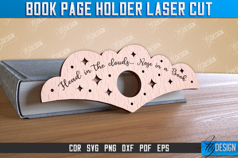 Book Page Holder Laser Cut | Book Buddy Laser Cut SVG Bundle | Thumb Page Holder Design | Thumb Page Spreader Lasercut SVG Fly Design 
