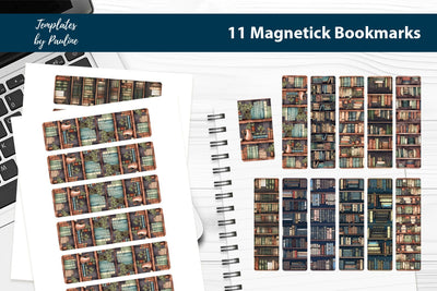 Book printable magnetic bookmark bundle SVG Templates by Pauline 