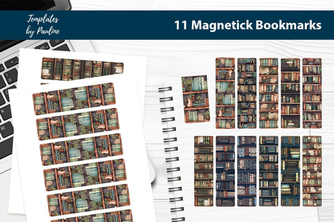 Book printable magnetic bookmark bundle SVG Templates by Pauline 