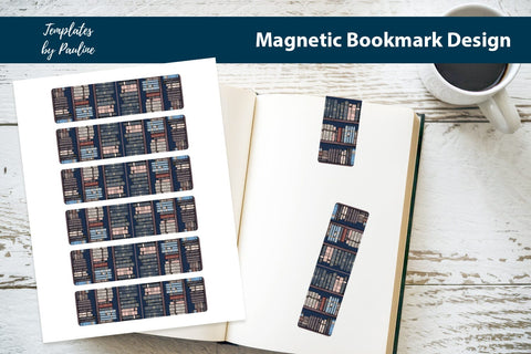 Book printable magnetic bookmark bundle SVG Templates by Pauline 