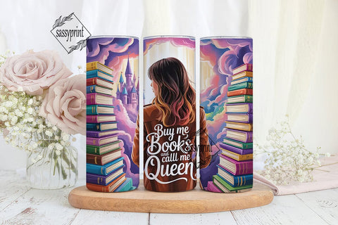 Book Queen 20oz Tumbler Wrap Sublimation sassyprint 