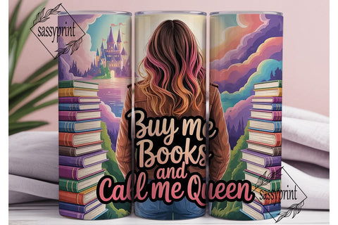 Book Queen 20oz Tumbler Wrap Sublimation sassyprint 