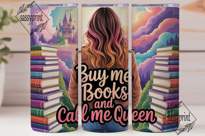 Book Queen 20oz Tumbler Wrap Sublimation sassyprint 