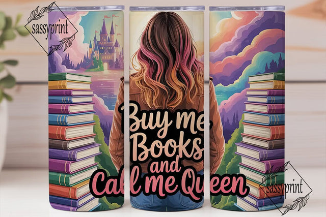 Book Queen 20oz Tumbler Wrap Sublimation sassyprint 