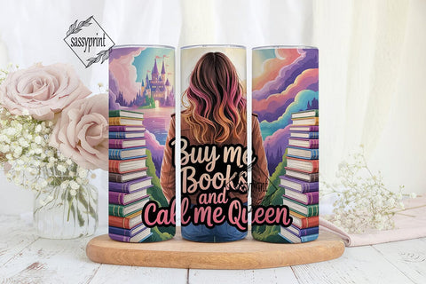 Book Queen 20oz Tumbler Wrap Sublimation sassyprint 