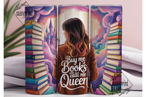 Book Queen 20oz Tumbler Wrap Sublimation sassyprint 