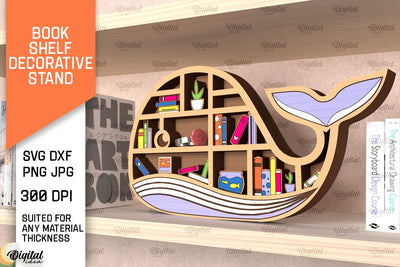 Book Shelf Decorative Stand Laser Cut. Home Decor SVG SVG Evgenyia Guschina 