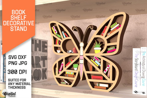 Book Shelf Decorative Stands Laser Cut Bundle. Home Decor SVG SVG Evgenyia Guschina 