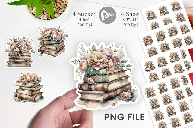 Book Stack Sticker Sublimation artnoy 