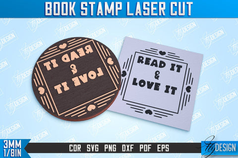 Book Stamp Laser Cut Bundle | Teacher’s Stamp | Wooden Stamp | Lettered Stamp | CNC File SVG Fly Design 