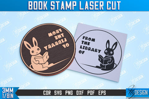 Book Stamp Laser Cut Bundle | Teacher’s Stamp | Wooden Stamp | Lettered Stamp | CNC File SVG Fly Design 