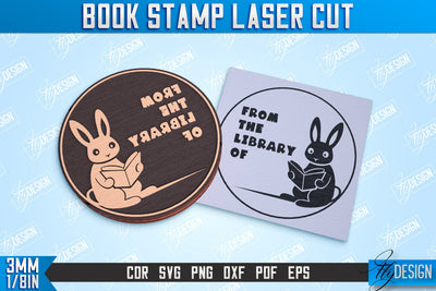 Book Stamp Laser Cut | Teacher’s Stamp | Wooden Stamp | Lettered Stamp | CNC File SVG Fly Design 