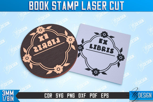 Book Stamp Laser Cut | Teacher’s Stamp | Wooden Stamp | Lettered Stamp | CNC File SVG Fly Design 
