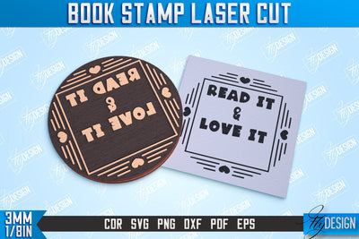 Book Stamp Laser Cut | Teacher’s Stamp | Wooden Stamp | Lettered Stamp | CNC File SVG Fly Design 
