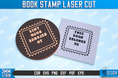 Book Stamp Laser Cut | Teacher’s Stamp | Wooden Stamp | Lettered Stamp | CNC File SVG Fly Design 