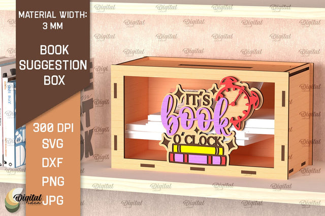 Book Suggestion Box Laser Cut. Suggestion Box SVG Design SVG Evgenyia Guschina 