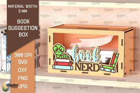 Book Suggestion Boxes Laser Cut Bundle. Suggestion Boxes SVG SVG Evgenyia Guschina 