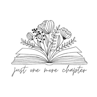 Book with flowers embroidery design, Just one more chapter embroidery, Reading teacher embroidery file, 4 sizes, Instant Download Embroidery/Applique DESIGNS Nino Nadaraia 