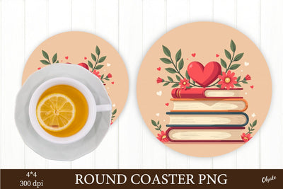 Book with heart PNG. Valentine Coaster Sublimation Sublimation Olga Terlyanskaya 
