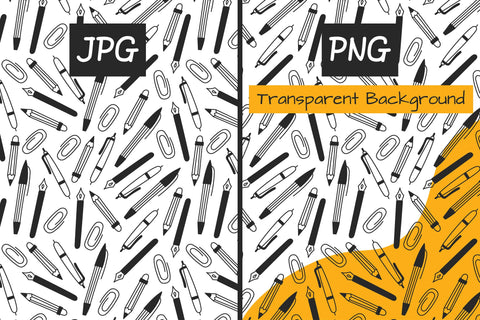 Book Writing Doodle Seamless Patterns JPG PNG EPS Digital Pattern Rin Green 