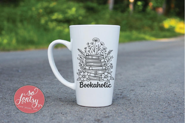 Bookaholic - Reading Lover SVG PNG DXF EPS Files SVG So Fontsy VIP Design Shop 