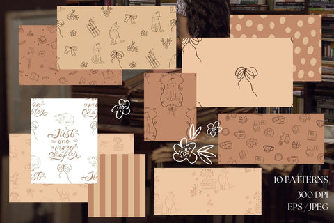 Bookaholic SVG Bundle | Reading Clipart for Book Lovers | Cozy Line Art Pack SVG Paperjamlab 