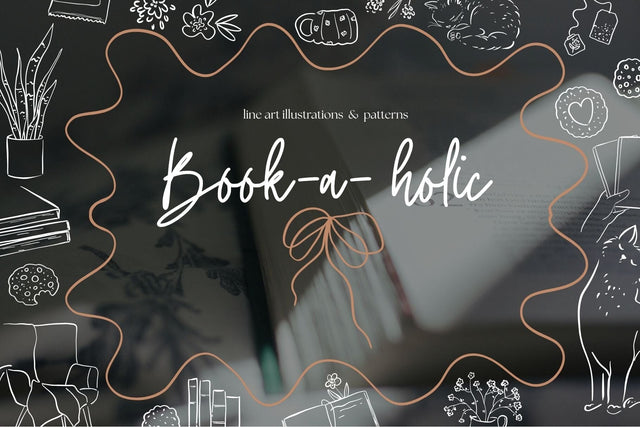 Bookaholic SVG Bundle | Reading Clipart for Book Lovers | Cozy Line Art Pack SVG Paperjamlab 