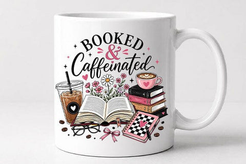 Booked and Caffeinated PNG | Book Lover Sublimation Digital Download SVG BillahCrafts 