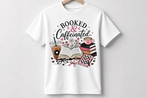Booked and Caffeinated PNG | Book Lover Sublimation Digital Download SVG BillahCrafts 