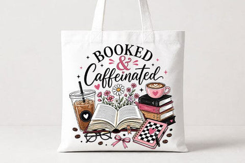 Booked and Caffeinated PNG | Book Lover Sublimation Digital Download SVG BillahCrafts 
