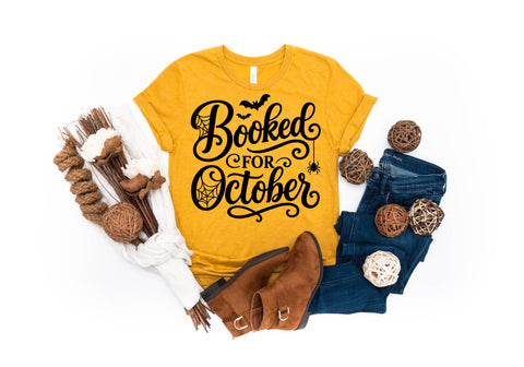 Booked for October SVG, Halloween Book Lover Cut File SVG Pickled Thistle Creative 