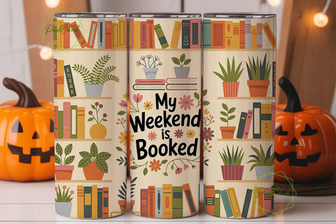 Booked Weekend 20oz Tumbler Wrap Sublimation PixelChick 